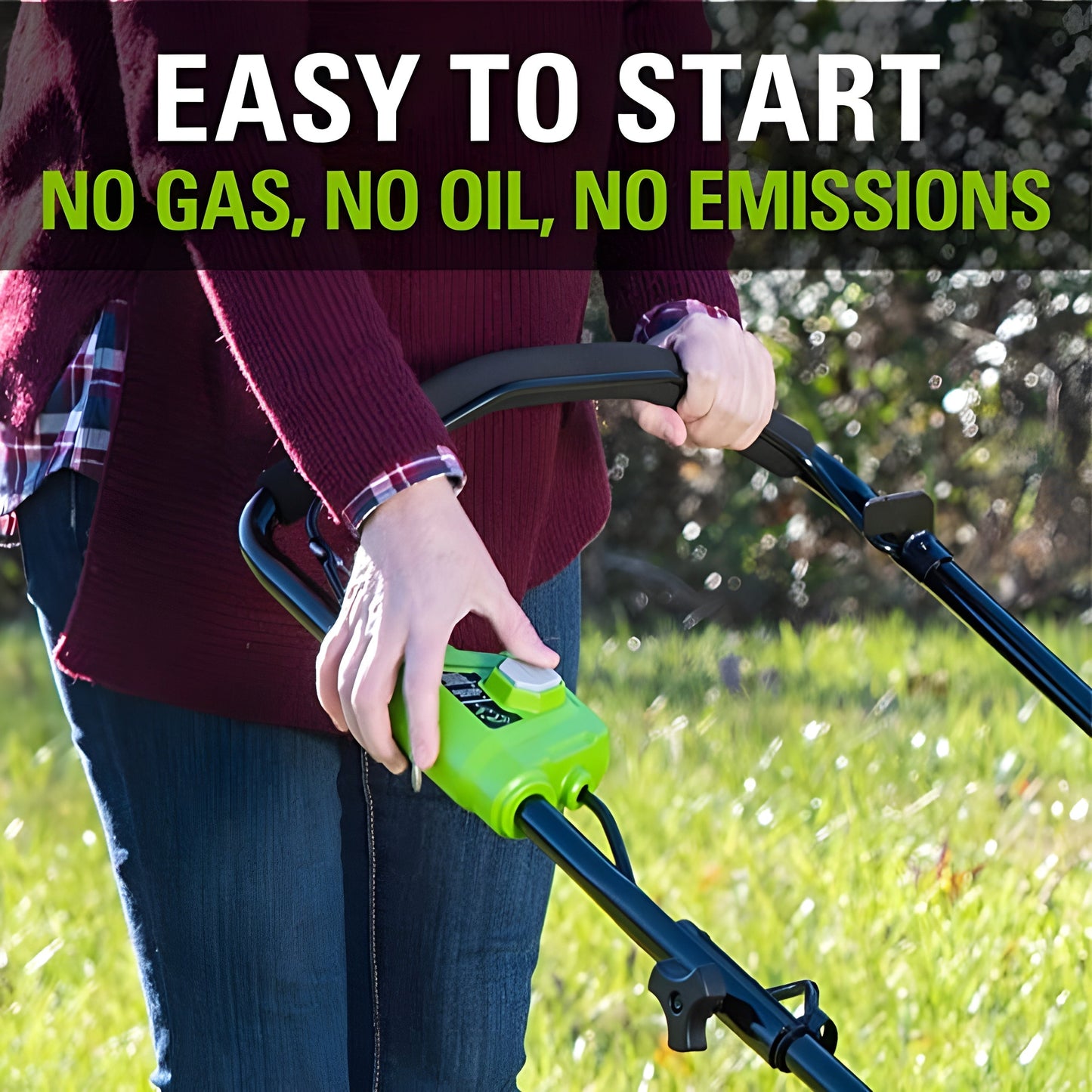 Greenworks 40V 21" Cordless Battery Brushless Push Lawn Mower w/ 5.0Ah USB Battery & Charger - 2515502