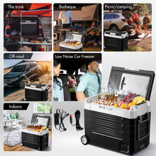 Load image into Gallery viewer, AOBOSI Portable Fridge on Wheels with Foldable Handles 59qt/55L - CE-EA55-BKW
