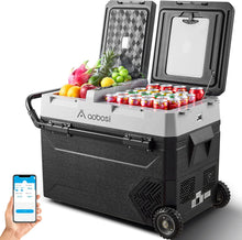 Load image into Gallery viewer, AOBOSI Portable Refrigerator on Wheels Dual Door Dual Zone 60qt/57L - J57
