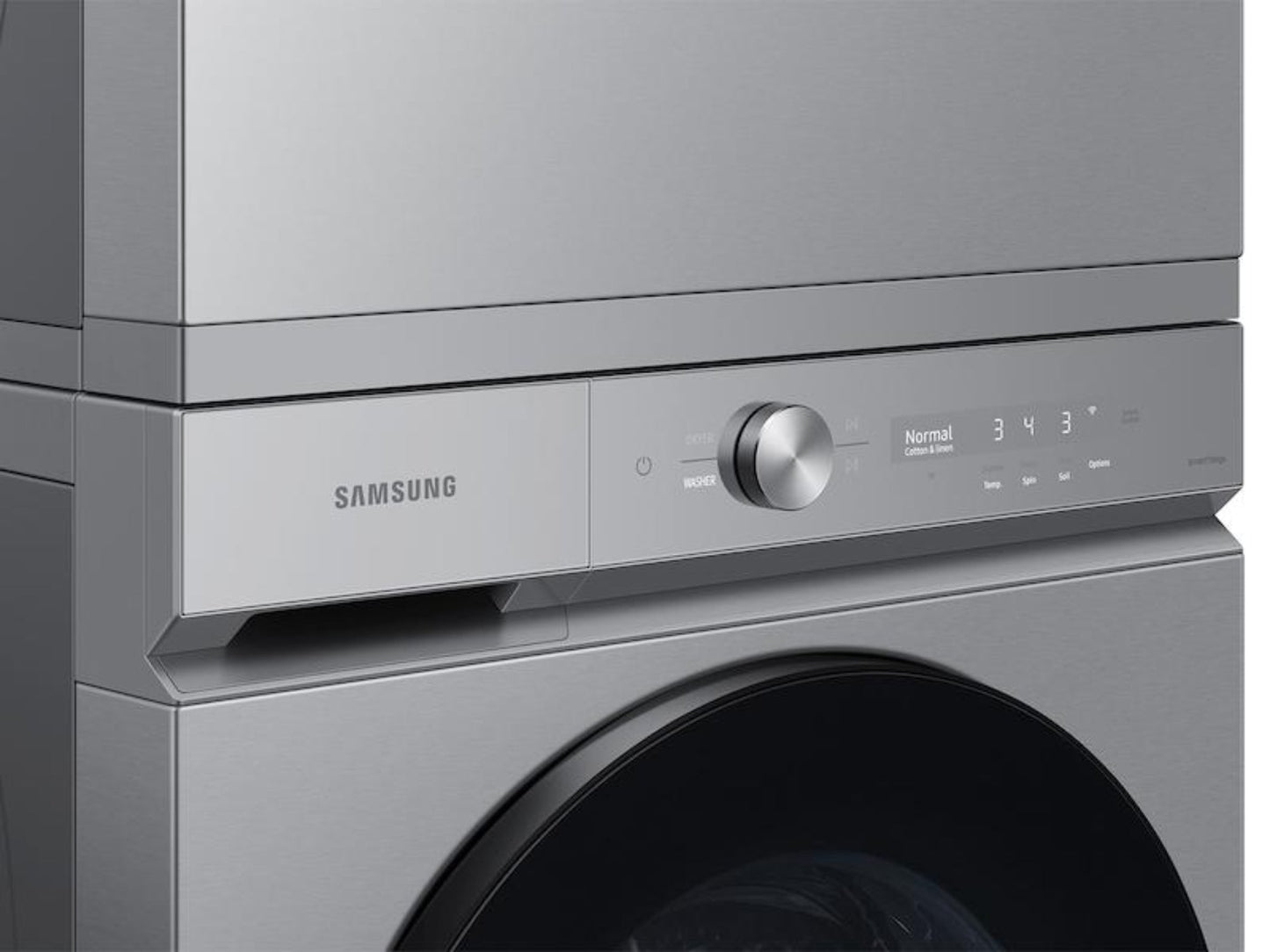 SAMSUNG Bespoke 7.6 cu. ft. Ultra Capacity Electric Dryer with Super Speed Dry and AI Smart Dial in Silver Steel - DVE53BB8700TA3-KT