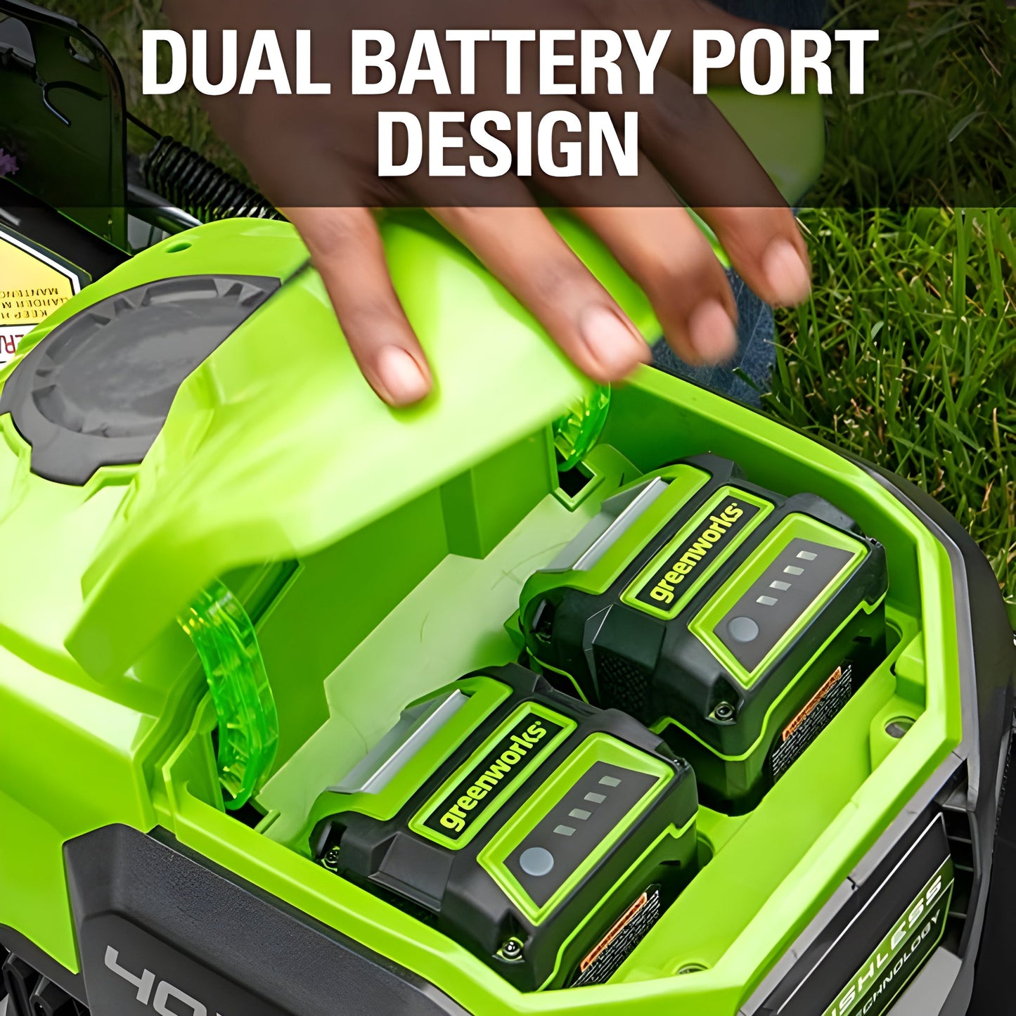 Greenworks 40V 21" Cordless Battery Brushless Push Lawn Mower w/ 5.0Ah USB Battery & Charger - 2515502