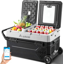 Load image into Gallery viewer, AOBOSI Portable Refrigerator on Wheels Dual Door Dual Zone 45qt/42L - J42
