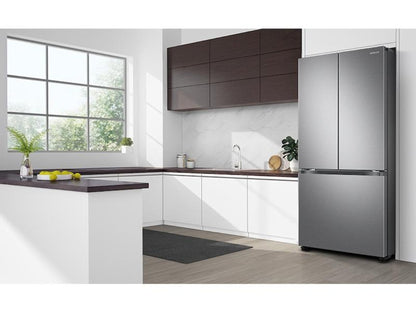 SAMSUNG 25 cu. ft. 33" 3-Door French Door Refrigerator with Dual Auto Ice Maker in Stainless Steel - RF25C5151SR-KT