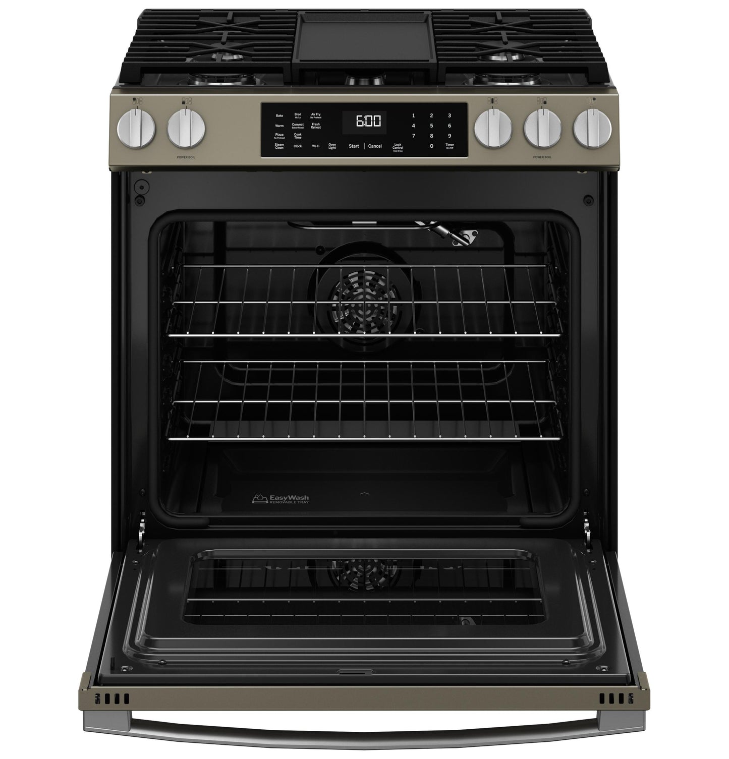 GE APPLIANCES GGS600AVES GE(R) 30" Slide-In Front-Control Convection Gas Range with No Preheat Air Fry and EasyWash(TM) Oven Tray - GGS600AVES-KT