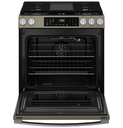 GE APPLIANCES GGS600AVES GE(R) 30" Slide-In Front-Control Convection Gas Range with No Preheat Air Fry and EasyWash(TM) Oven Tray - GGS600AVES-KT