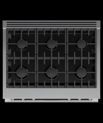 FISHER & PAYKEL RDV3366N Dual Fuel Range, 36", 6 Burners, Self-cleaning - RDV3366N-KT