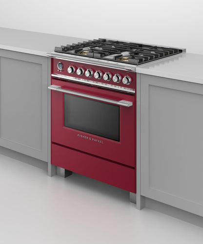 FISHER & PAYKEL OR30SCG6R1 Dual Fuel Range, 30", 4 Burners, Self-cleaning - OR30SCG6R1-KT
