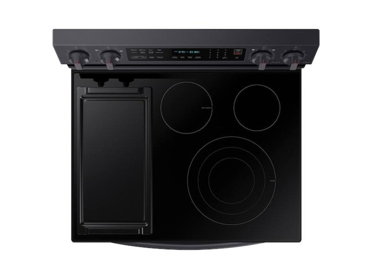 SAMSUNG 6.3 cu. ft. Smart Freestanding Electric Range with No-Preheat Air Fry, Convection+ & Griddle in Black Stainless Steel - NE63A6711SG-KT