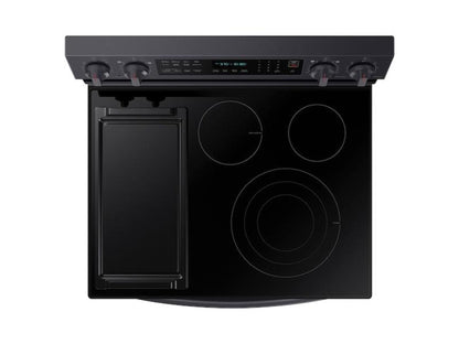 SAMSUNG 6.3 cu. ft. Smart Freestanding Electric Range with No-Preheat Air Fry, Convection+ & Griddle in Black Stainless Steel - NE63A6711SG-KT