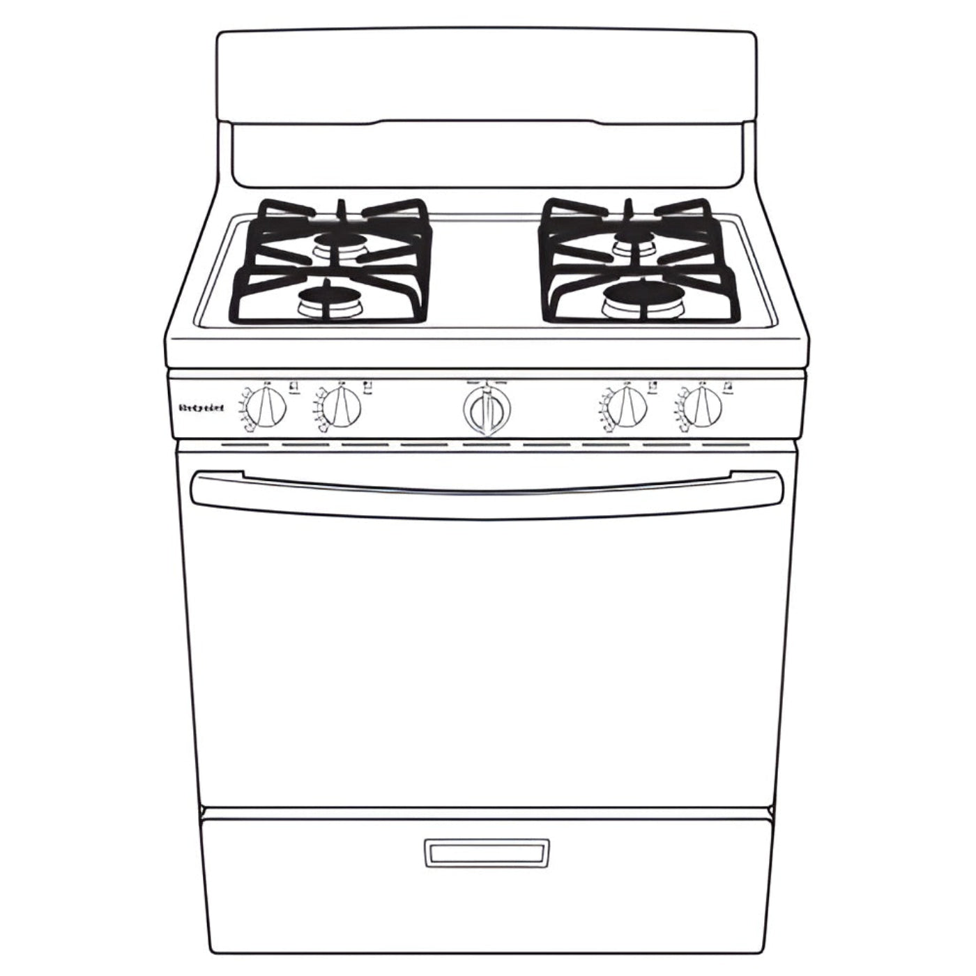HOTPOINT RGBS300DMBB Hotpoint 30" Free-Standing Gas Range - RGBS300DMBB-KT
