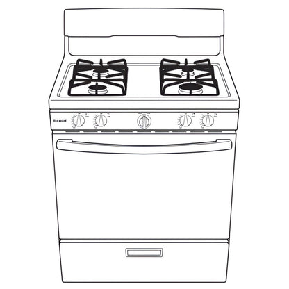 HOTPOINT RGBS300DMBB Hotpoint 30" Free-Standing Gas Range - RGBS300DMBB-KT