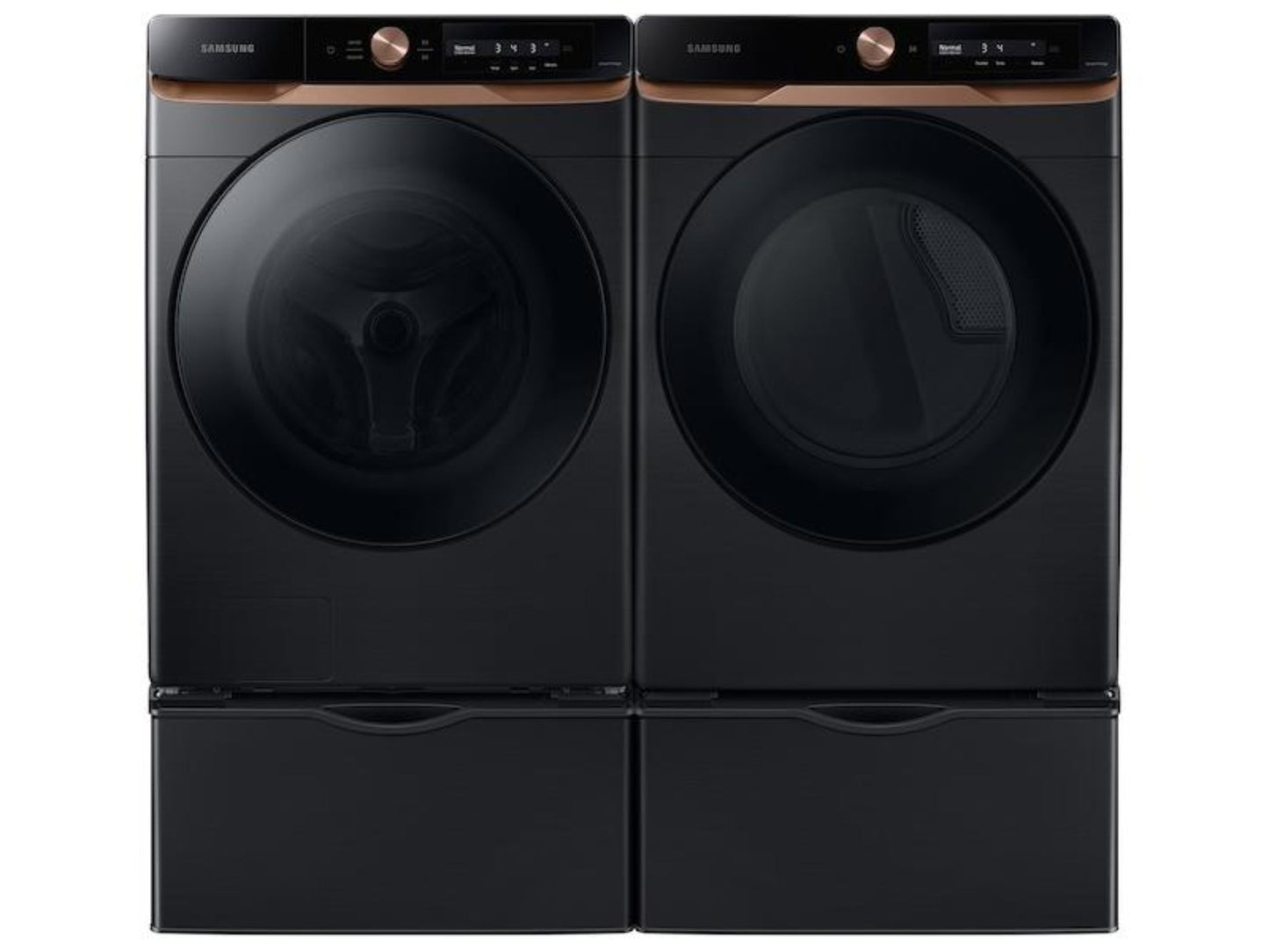 SAMSUNG 7.5 cu. ft. AI Smart Dial Electric Dryer with Super Speed Dry and MultiControl(TM) in Brushed Black - DVE46BG6500VA3-KT