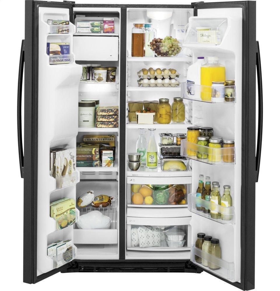GE APPLIANCES GZS22DGJBB GE® 21.9 Cu. Ft. Counter-Depth Side-By-Side Refrigerator - GZS22DGJBB-KT