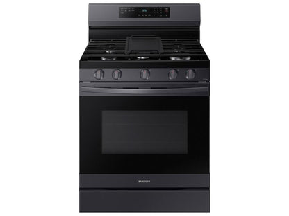 SAMSUNG 6.0 cu. ft. Smart Freestanding Gas Range with No-Preheat Air Fry & Convection in Black Stainless Steel - NX60A6511SG-KT