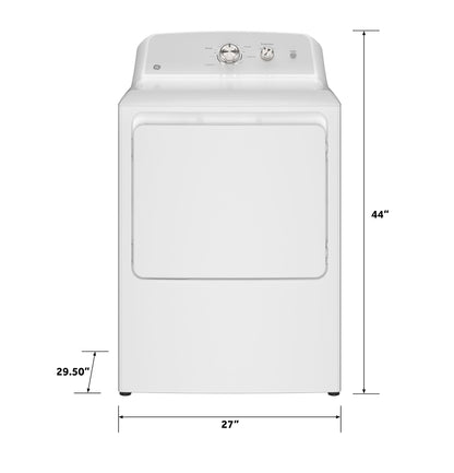 GE APPLIANCES GTD38EASWWS GE(R) 7.2 cu. ft. Capacity Electric Dryer with Up To 120 ft. Venting&#x200B; and Reversible Door&#x200B;