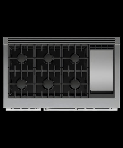 FISHER & PAYKEL RHV3484L Dual Fuel Range, 48", 4 Burners, 4 Induction Zones, Self-cleaning, LPG - RHV3484L-KT