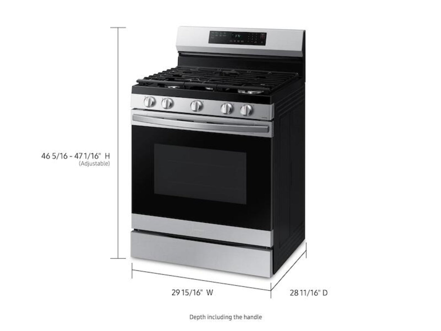SAMSUNG 6.0 cu. ft. Smart Freestanding Gas Range with No-Preheat Air Fry & Convection in Stainless Steel - NX60A6511SS-KT