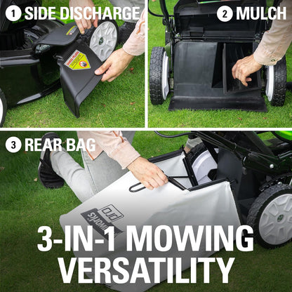 Greenworks 80V 21" Cordless Battery 3-in-1 Push Lawn Mower w/ 5.0Ah Battery & Charger - 2546902