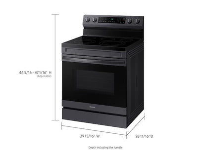 SAMSUNG 6.3 cu. ft. Smart Freestanding Electric Range with No-Preheat Air Fry & Convection in Black Stainless Steel - NE63A6511SG-KT