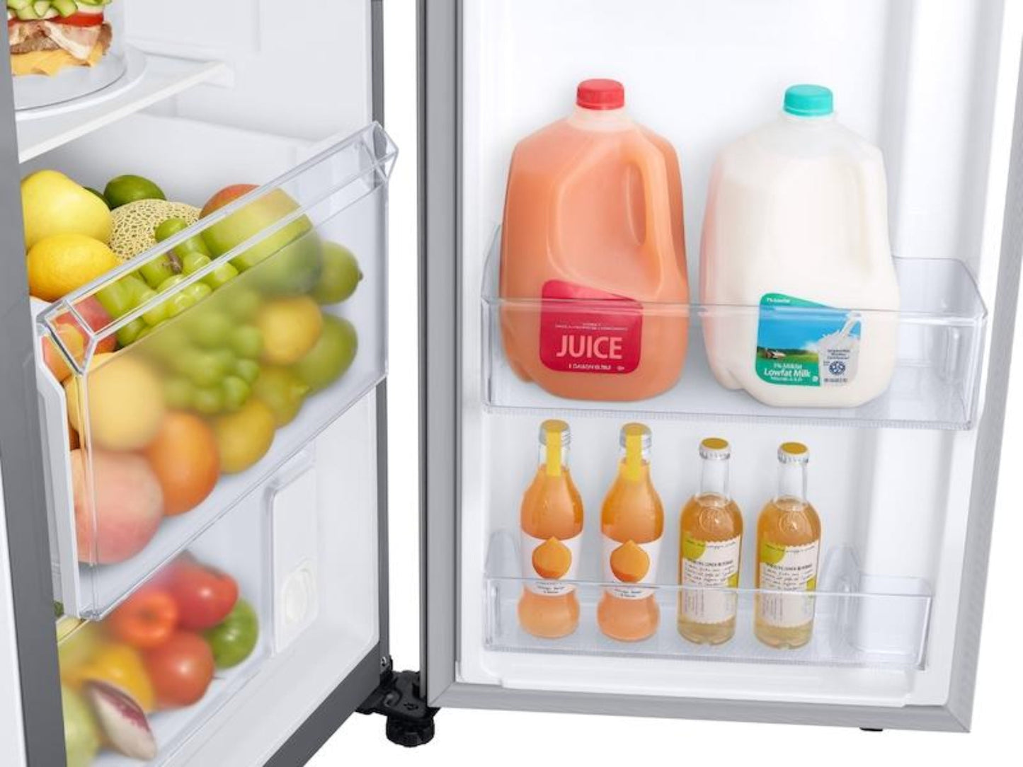 SAMSUNG  22 cu. ft. Counter Depth Side-by-Side Refrigerator in Stainless Steel - RS22T5201SR-KT