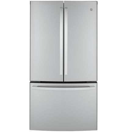 GE APPLIANCES GWE23GYNFS GE® ENERGY STAR® 23.1 Cu. Ft. Counter-Depth Fingerprint Resistant French-Door Refrigerator - GWE23GYNFS-KT