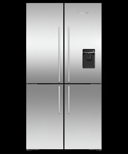 FISHER & PAYKEL RF203QDUVX1 Freestanding Quad Door Refrigerator Freezer, 36", 18.9 cu ft, Ice & Water - RF203QDUVX1-KT