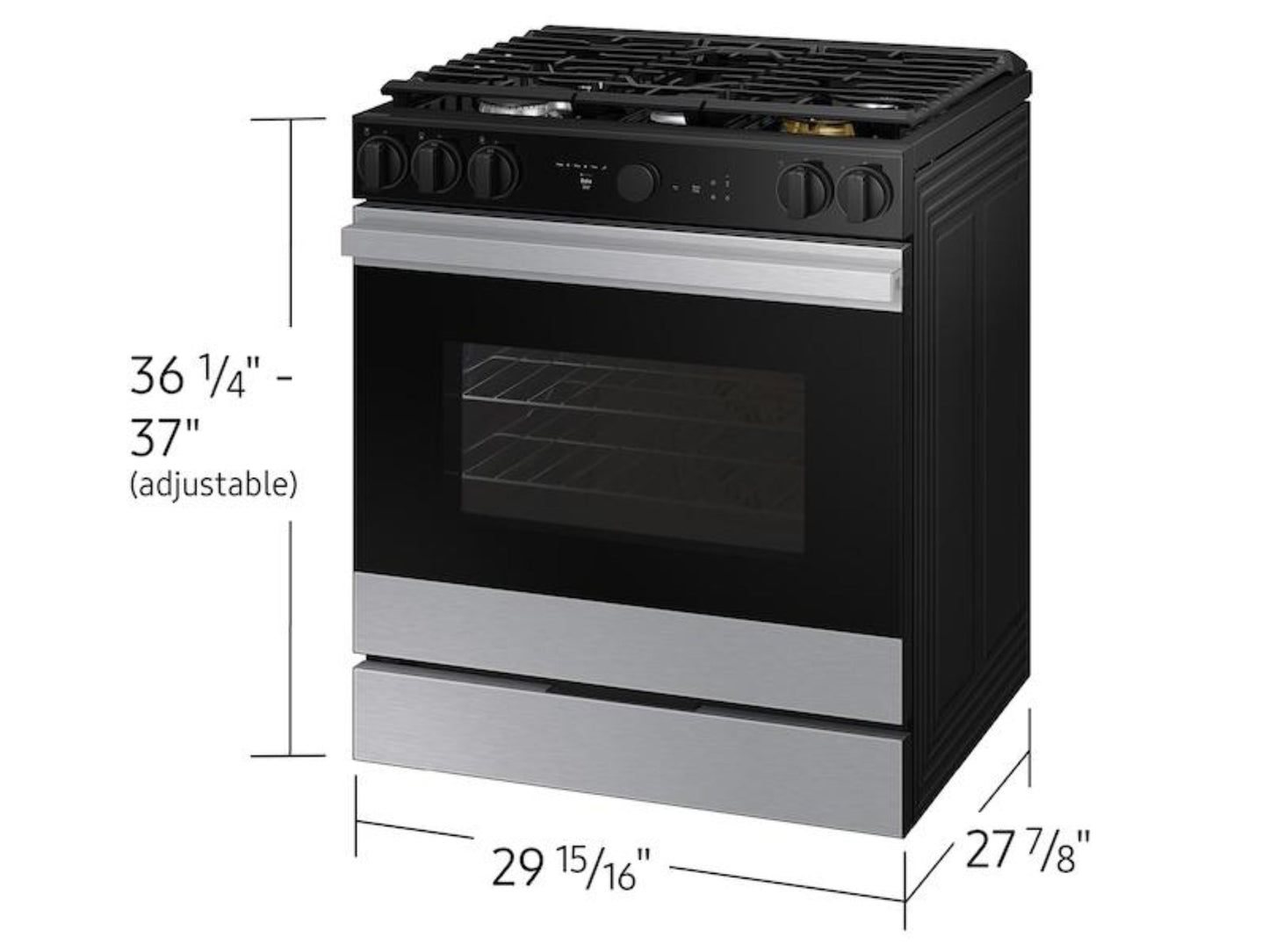 SAMSUNG Bespoke 6.0 cu. ft. Smart Slide-In Gas Range with Air Sous Vide & Air Fry in Stainless Steel - NSG6DG8500SR-KT