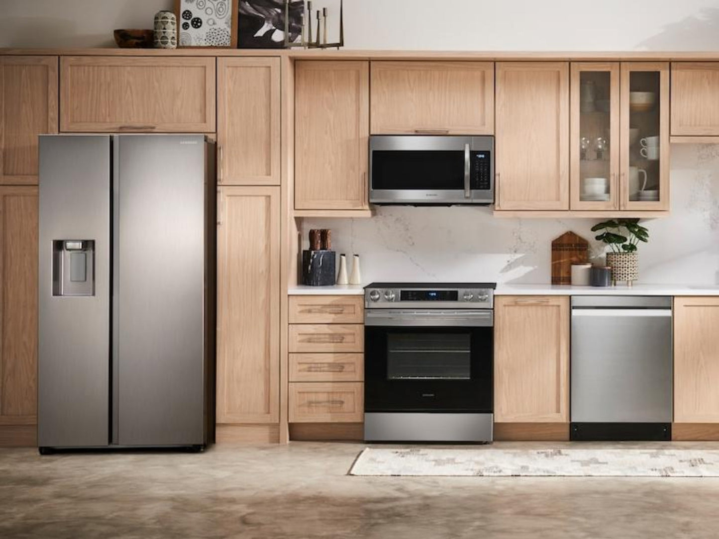 SAMSUNG 27.4 cu. ft. Large Capacity Side-by-Side Refrigerator in Stainless Steel - RS27T5200SR-KT