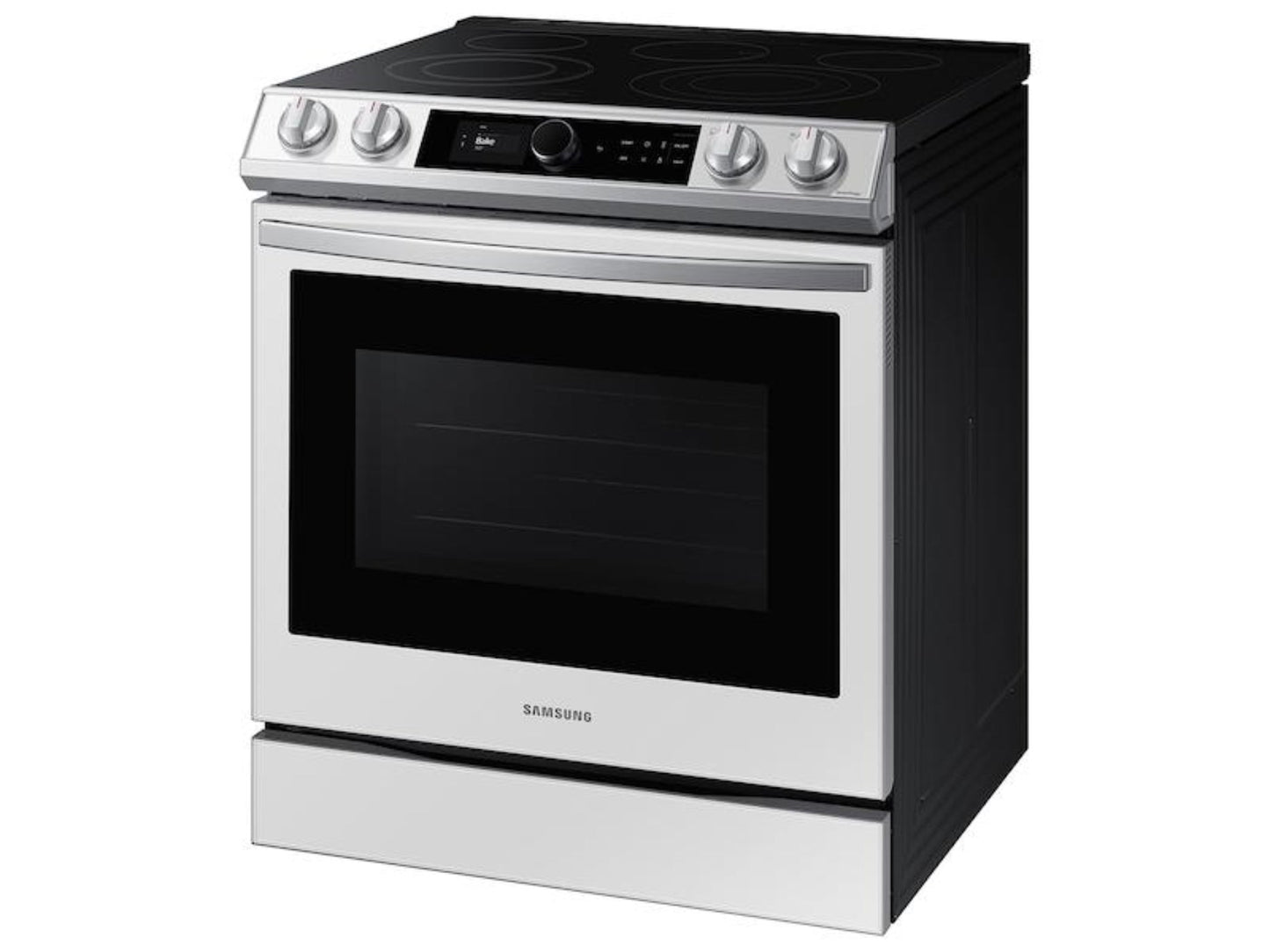 SAMSUNG Bespoke Smart Slide-in Electric Range 6.3 cu. ft. with Smart Dial & Air Fry in White Glass - NE63BB871112AA-KT