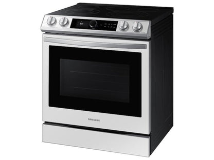SAMSUNG Bespoke Smart Slide-in Electric Range 6.3 cu. ft. with Smart Dial & Air Fry in White Glass - NE63BB871112AA-KT
