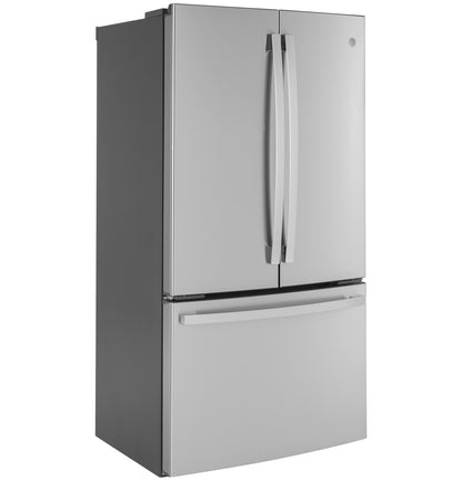 GE APPLIANCES GWE23GYNFS GE® ENERGY STAR® 23.1 Cu. Ft. Counter-Depth Fingerprint Resistant French-Door Refrigerator - GWE23GYNFS-KT