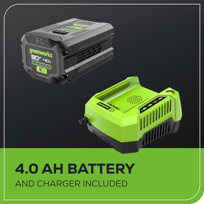 Greenworks 80V 21" Cordless Battery 4-in-1 Push Lawn Mower w/ 4.0Ah Battery & Charger - 2550702