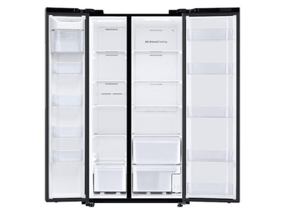 SAMSUNG  28 cu. ft. Smart Side-by-Side Refrigerator in Black Stainless Steel - RS28A500ASG-KT
