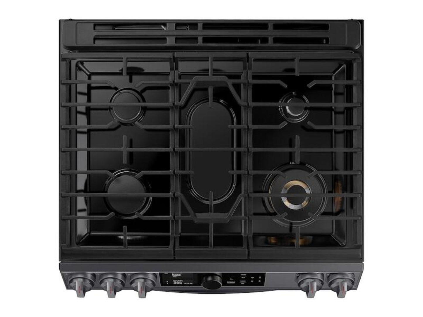 SAMSUNG 6.0 cu ft. Smart Slide-in Gas Range with Flex Duo(TM), Smart Dial & Air Fry in Black Stainless Steel - NX60T8751SG-KT