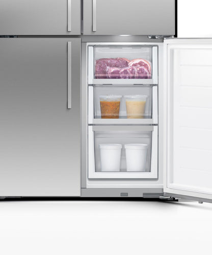 FISHER & PAYKEL RF203QDUVX1 Freestanding Quad Door Refrigerator Freezer, 36", 18.9 cu ft, Ice & Water - RF203QDUVX1-KT