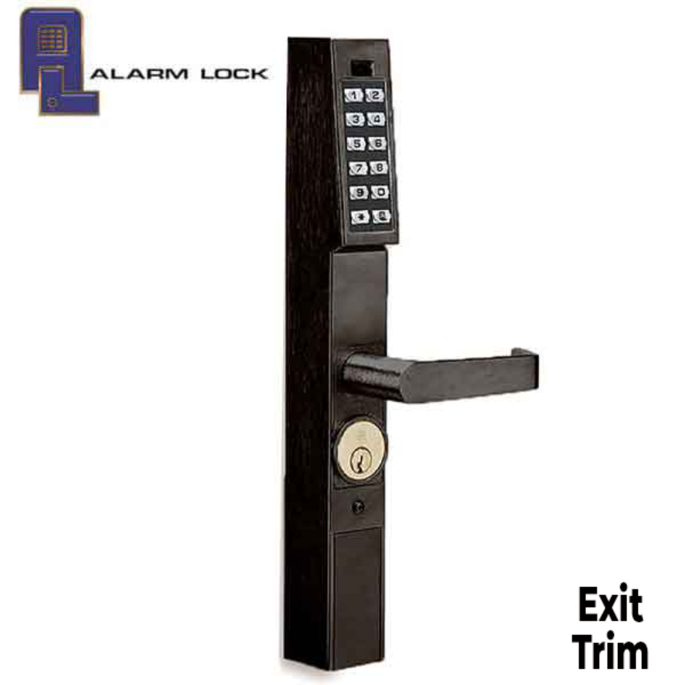 Alarm Lock Trilogy - DL1200ET - Narrow Stile Keypad Exit Lever Lock - 10B - Durondic Bronze - Grade 1 - ALL-DL1200ET-10B