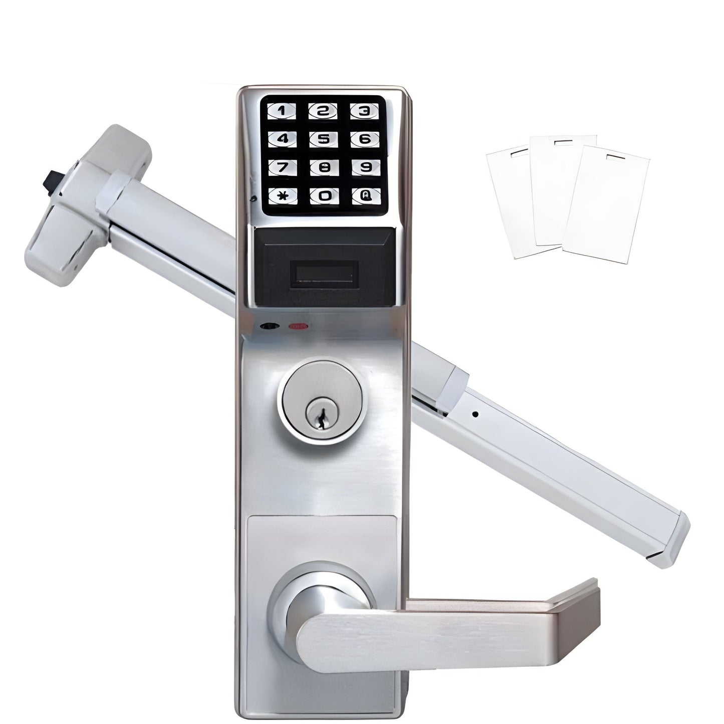 Alarm Lock Trilogy PROX Keypad Digital Lock & Panic Exit Bar M9900 w/ Audit Trail - 26D - Satin Chrome - ALL-ETPDLS1G/26DM99K