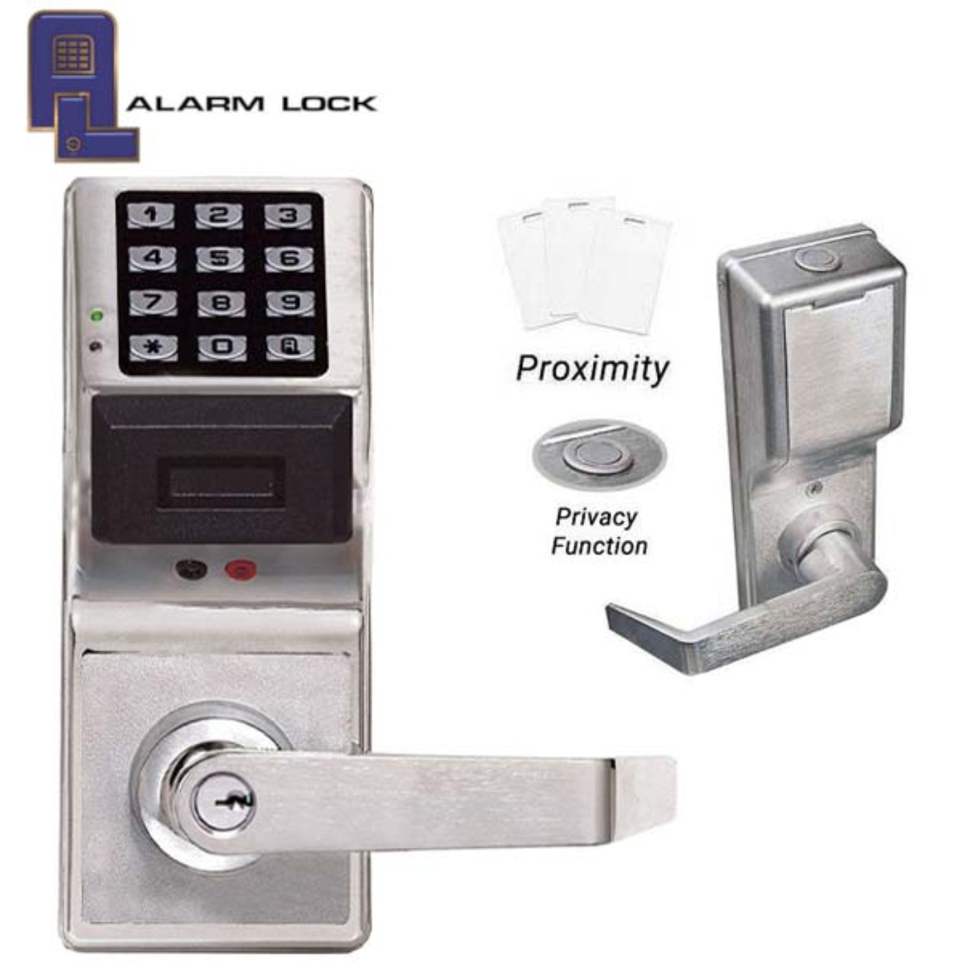 Alarm Lock Trilogy Digital PROX Keypad Lever Set w/ Audit Trail & Privacy Feature - 26D - Satin Chrome - ALL-PDL4100-26D