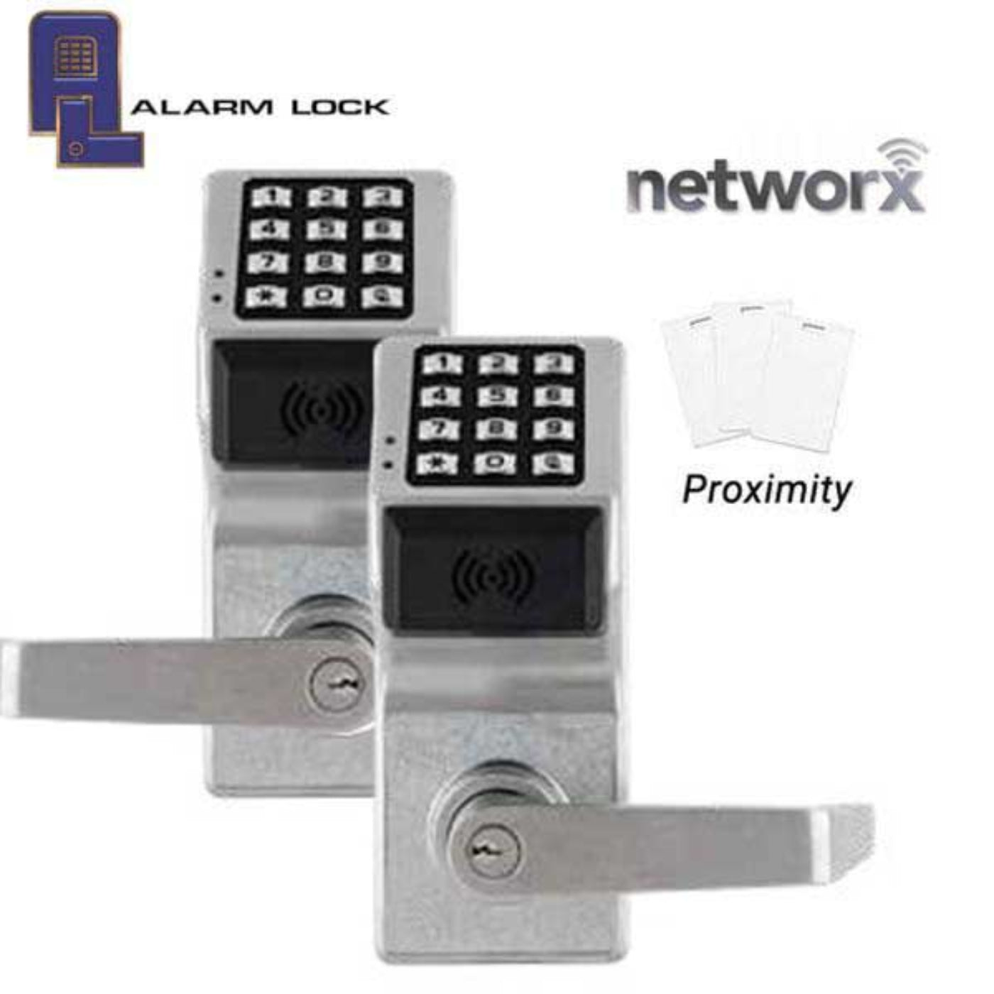 Alarm Lock Trilogy Double Sided Digital PROX Lever Set - Networx -  Wireless & Ethernet Feature - 26D - Satin Chrome - ALL-PDL6300-26D