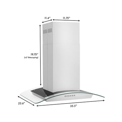 Alpine ZLINE Alpine Series Convertible Island Mount Range Hood in Stainless Steel (ALP70IS) - ALP70IS-30