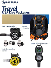 Load image into Gallery viewer, Aqua Lung Travel Package Pro HD Compact BCD, Helix Compact Pro Regulator and Octopus set, i330R, Pressure Gauge -  SCUBAPKG762XS/XS
