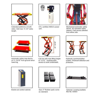 AMGO XL-9F 9,000 lb Flush Mount Scissor Lift - XL-9F