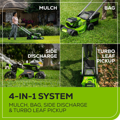 Greenworks 60V 21" Cordless Battery Self-Propelled Lawn Mower w/ Two (2) 4.0Ah Batteries & Dual Port Charger - 2531702