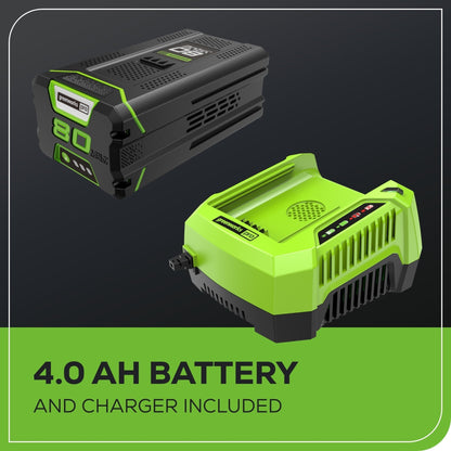 Greenworks 80V 21" GEN 2 Cordless Battery 4-in-1 Push Lawn Mower(Auto Switch) w/ 4.0Ah Battery & Charger - 2541202