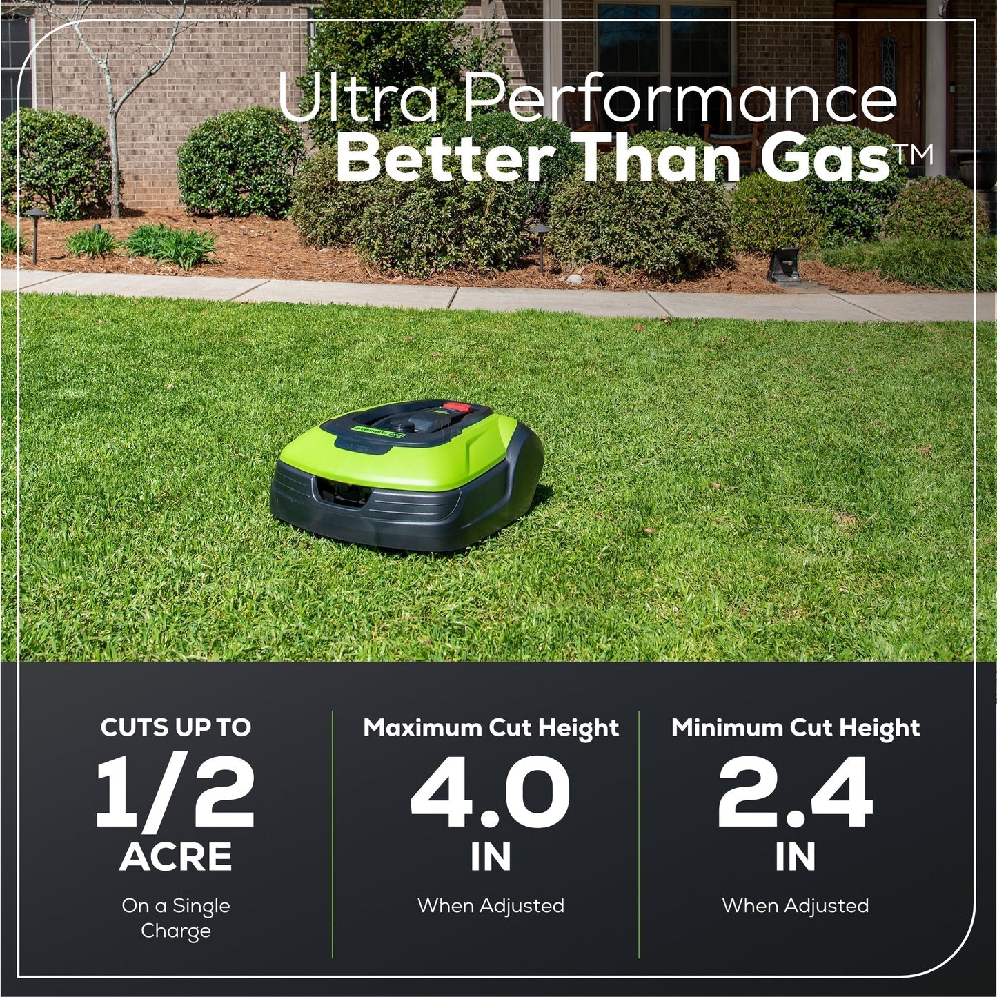Greenworks optimow 50H High Cut Robotic Lawn Mower - 2530002