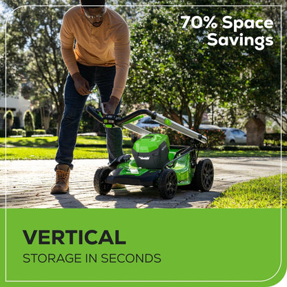 Greenworks 40V 21" Cordless Battery Self-Propelled Lawn Mower w/ 5.0Ah USB Batteries & Charger - 2521202