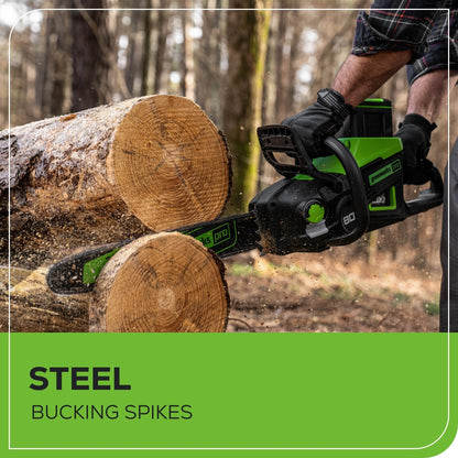 Greenworks 80V 18" Cordless Battery 2.5kW Chainsaw w/ 4.0Ah Battery & Rapid Charger - 2019902
