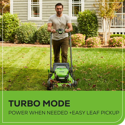 Greenworks 80V 21" Cordless Battery 4-in-1 Self-Propelled Lawn Mower w/ 5.0Ah Battery & Rapid Charger - 2541302