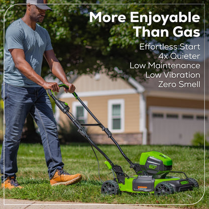 Greenworks 60V 19" Cordless Battery Push Lawn Mower w/ 5.0Ah Battery & Charger - 2531802