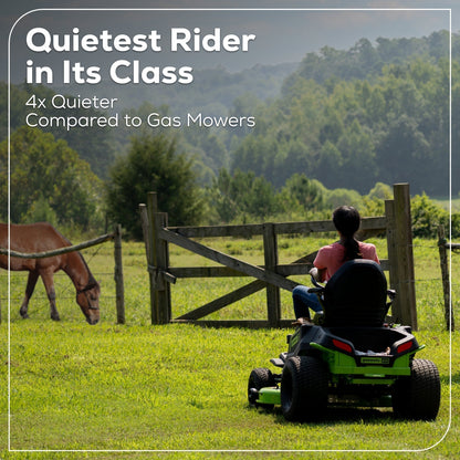 Greenworks 60V 42" Cordless Battery CrossoverT Riding Lawn Mower w/ Six (6) 8.0Ah Batteries and Three (3) Dual Port Turbo Chargers - 7409002